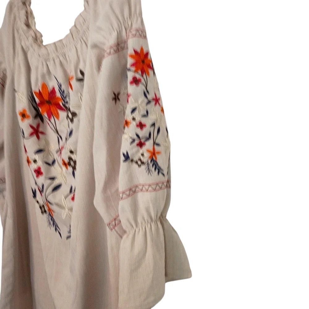 Listicle - Embroidered Floral Tunic Dress - Size Large - Picture 2 of 7